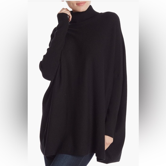 Joseph A Turtleneck Poncho Sweaters w/Ribbed Details, Nordstrom, Sz M-1X - Picture 4 of 14